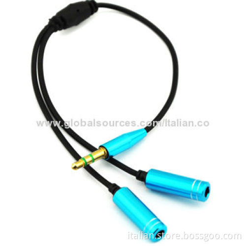 3.5mm Male to 2 female audio splitter cable